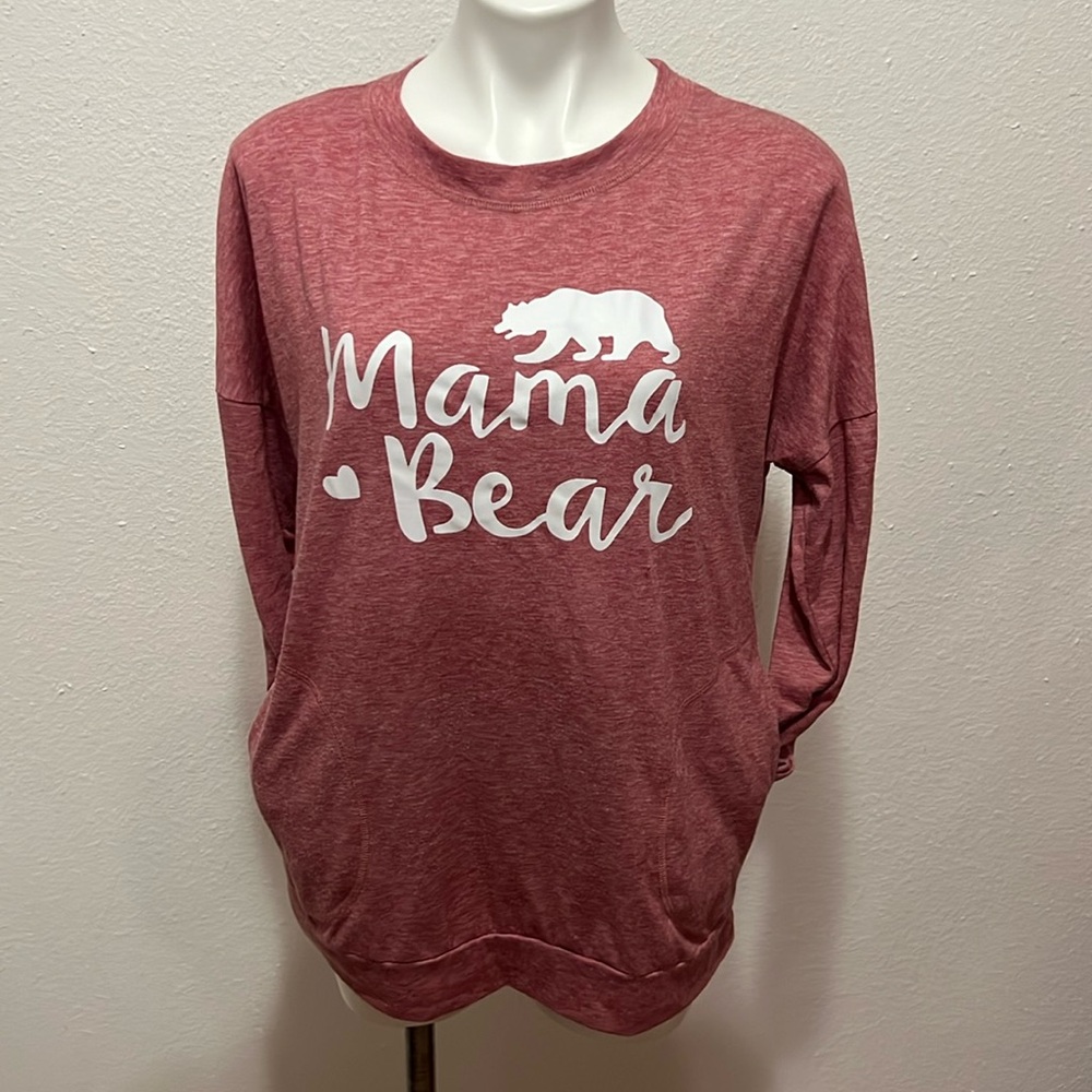 Mama Bear Amazon Long Sleeved Pocketed Shirt Sz M - Picture 1 of 7